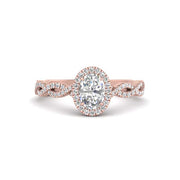 Oval Halo Infinity Vine Engagement Ring